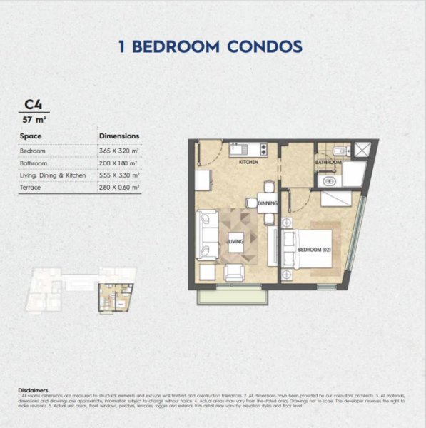 One bedroom with Terrace 
