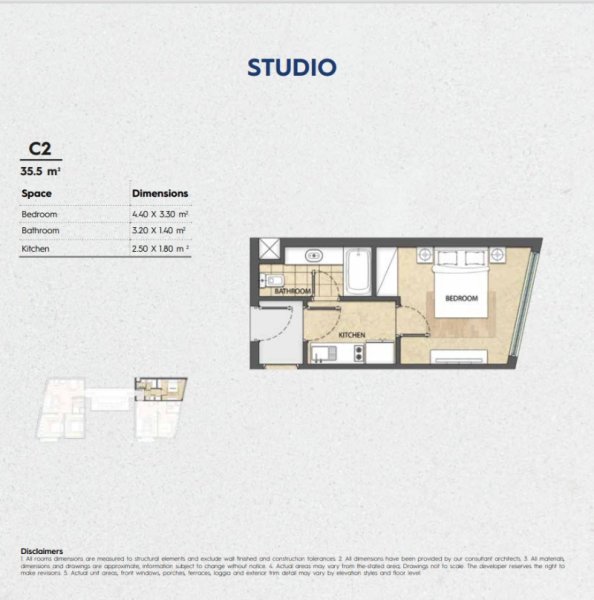Larg One bedroomed Studio with Large Windows 
